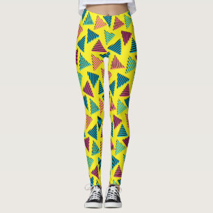 Retro Neon Mönster Leggings