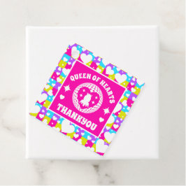 Retro Neon Queen of Hearts Birthday Gåvor Etiketter