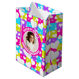 Retro Neon Queen of Hearts Birthday Photo