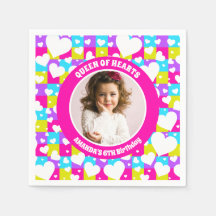 Retro Neon Queen of Hearts Födelsedagsfest Photo