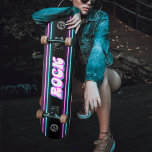 Retro Neon Rosa & Blue Rock musik Note Mini Skateboard Bräda 18,5 Cm<br><div class="desc">Coolans reflekterande skateboard med rosa och blå neon gräns,  texten sten och musik noter. Underbar för musiker,  musiker,  älskare eller 70-talets skridskor party. Unisex-design för manar för kvinnor. Lämpliga för barn och vuxnor.</div>
