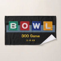 Retro Neon Sign 300-spel, Bowling Towel