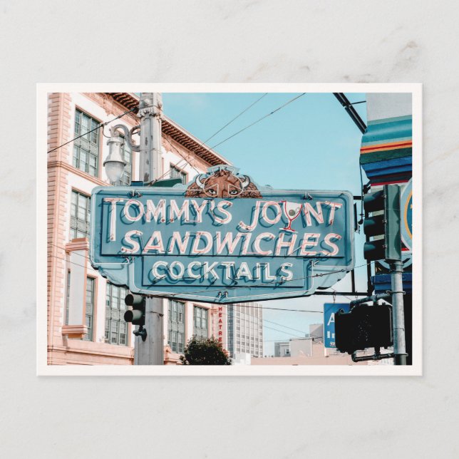 Retro Neon skylt San Francisco Geary Blvd Vykort (Framsida)