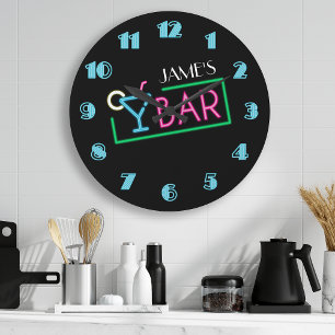 Retro Neon-skyltkaffe Stor Klocka