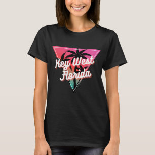 Retro Neon Solnedgång Palmträd Key West Florida T Shirt