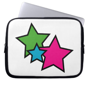 Retro Neon Stjärnor Grafisk Y2K Laptop Fodral