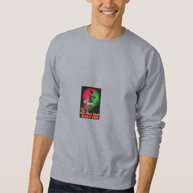 Retro Neon Striker – 80-tals Vaporwave Fotboll Hoo Lång Ärmad Tröja (Framsida)