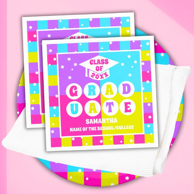 Retro Neon Studentfest Pappersservett (Skapare uppladdad)