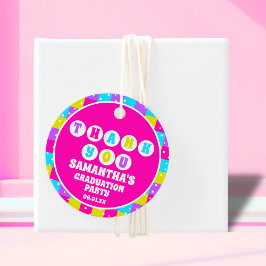 Retro Neon Studentfest Tack Gåvor Etiketter