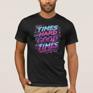 Retro Neon: Tider Svåra Bra Tider på Herr Premium T Shirt