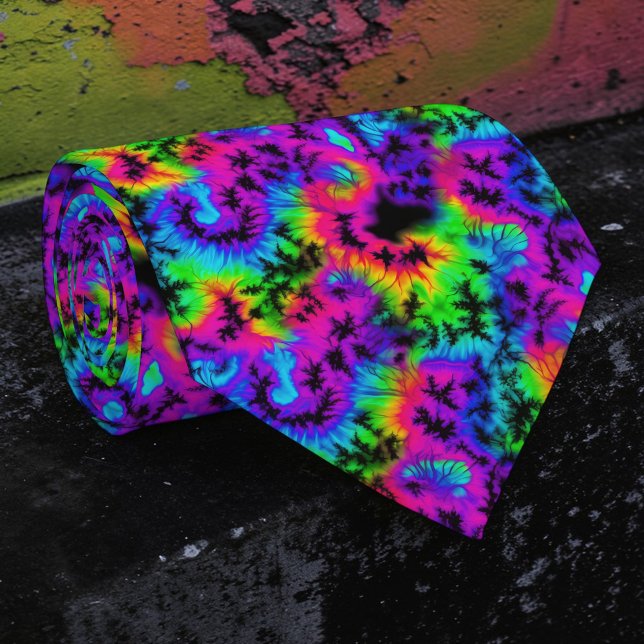 Retro Neon Tie-Dye Skräddarsydd slips (Skapare uppladdad)