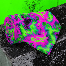 Retro Neon Tie-Dye Skräddarsydd Slipsklöver Slips