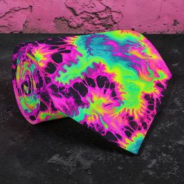Retro Neon Tie-Dye Skräddarsydd Slipsklöver Slips