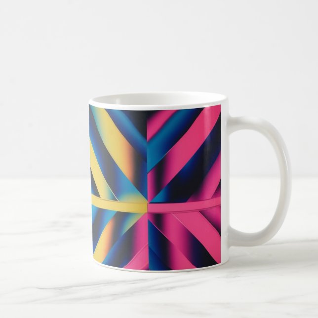 Retro Neon Triangles - Fet Geometric 80s Classic Kaffemugg (Höger)