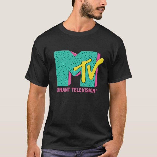 Retro Neon Vibes-logotyp – 80-talsestetisk Desi T- T Shirt (Framsida)