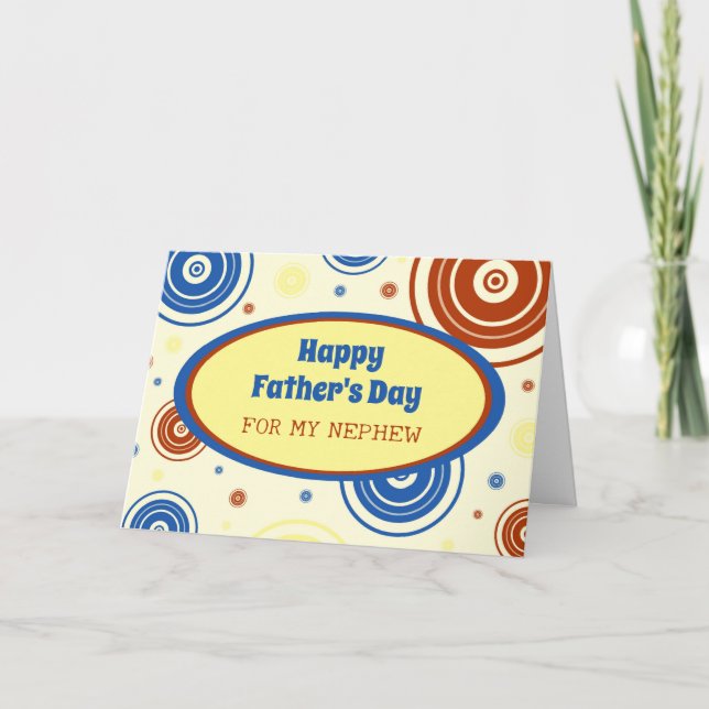 Retro Nephew Lycklig Fars dag Kort (Framsida)