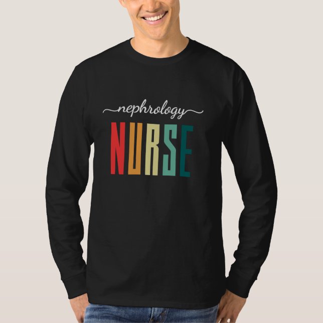 Retro Nephrology Nurse T Shirt (Framsida)