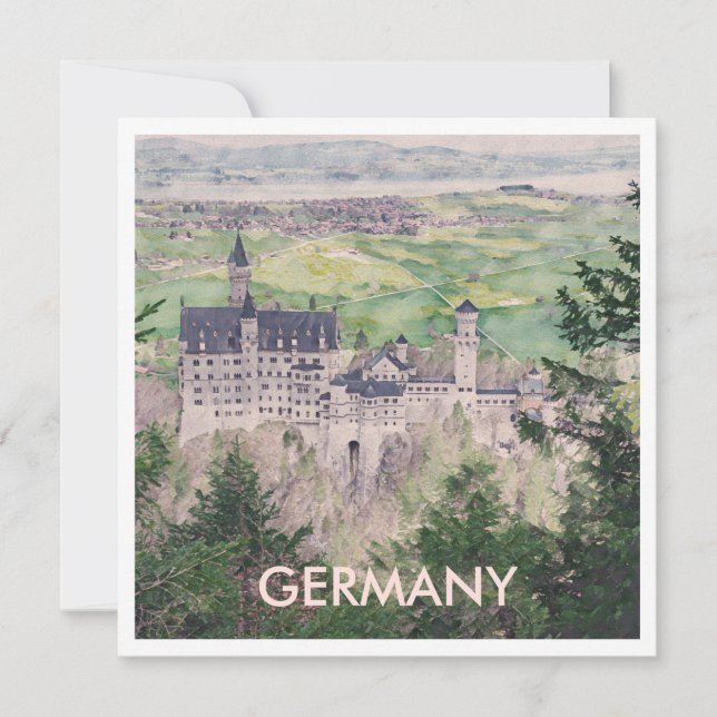 Retro Neuschwanstein Castle in Tyskland (Framsida)