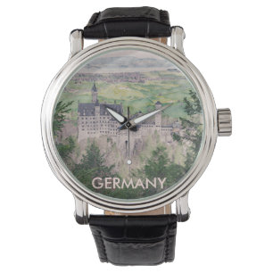 Retro Neuschwanstein Castle in Tyskland Armbandsur