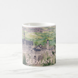 Retro Neuschwanstein Castle in Tyskland Kaffemugg