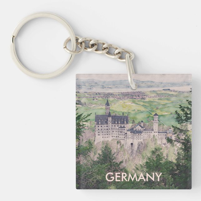 Retro Neuschwanstein slott i Tyskland (Framsidan)