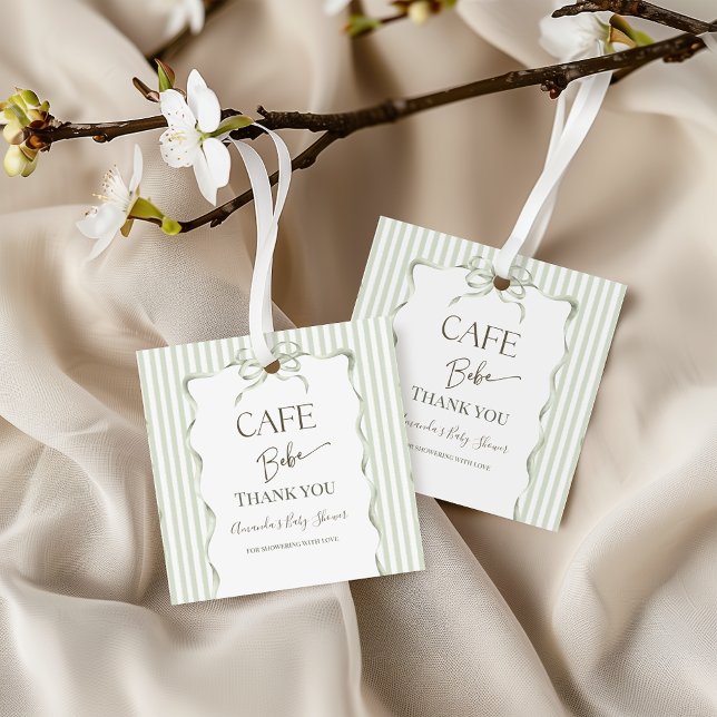 Retro Neutral båge kafé Bebe kaffe Baby Shower Gåvor Etiketter (Skapare uppladdad)