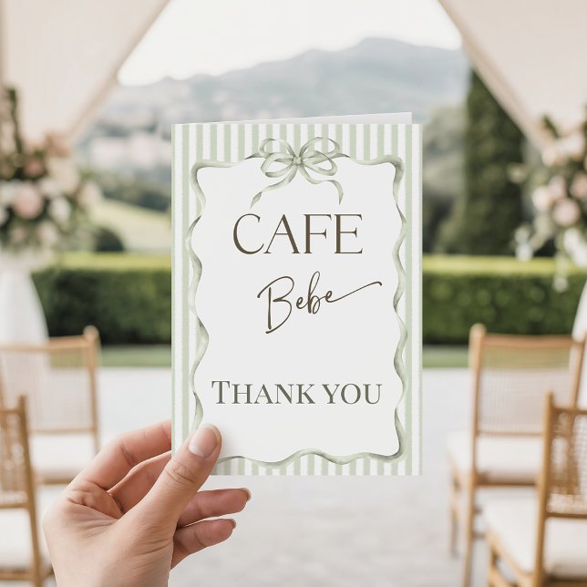 Retro Neutral Valv Café Bebe Kaffe Baby Shower Tack Kort (Skapare uppladdad)