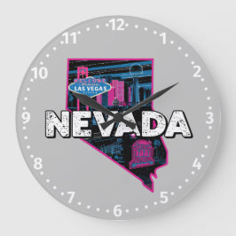Retro Nevada Silhouette Stor Klocka