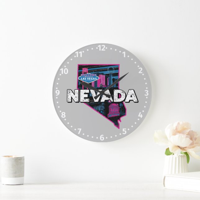 Retro Nevada Silhouette Stor Klocka (Hem)