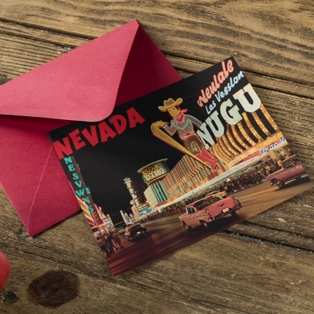 Retro Nevada Vegas Strip Gift Helg Vykort (Skapare uppladdad)