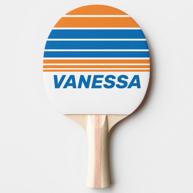Retro New Amsterdam Horisontell Randig med Namn Pingisracket (Framsidan)