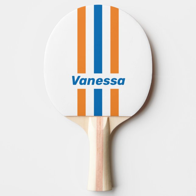 Retro New Amsterdam Pin Ränder med Namn Pingisracket (Framsidan)