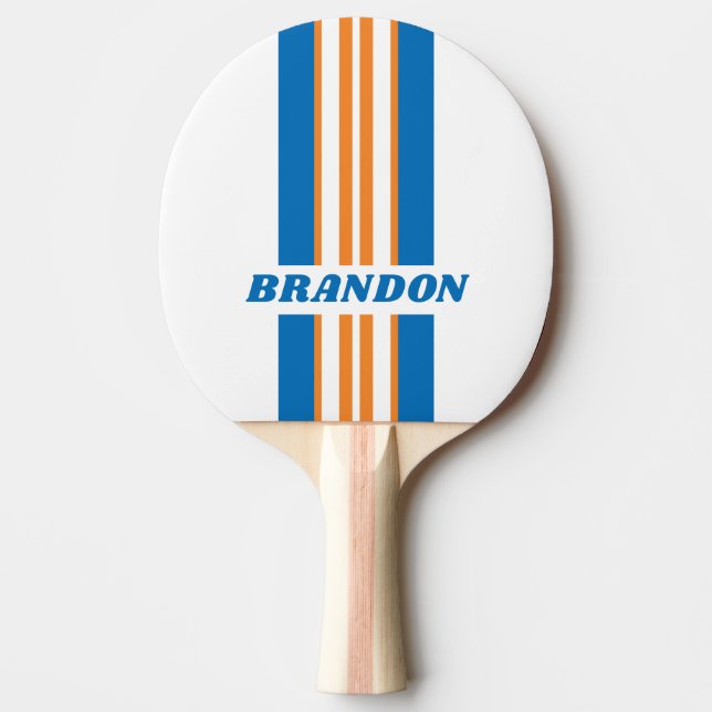 Retro New Amsterdam Rally Stripe med namn Pingisracket (Framsidan)