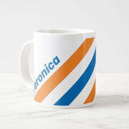 Retro New Amsterdam-ränder med namn Jumbo Mugg