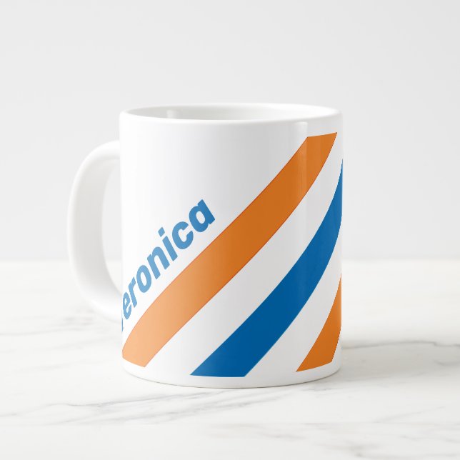 Retro New Amsterdam-ränder med namn Jumbo Mugg (Framsida vänster)