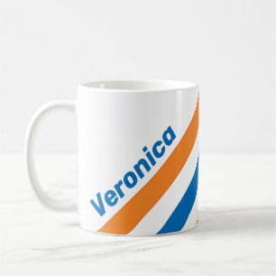 Retro New Amsterdam-ränder med namn Kaffemugg