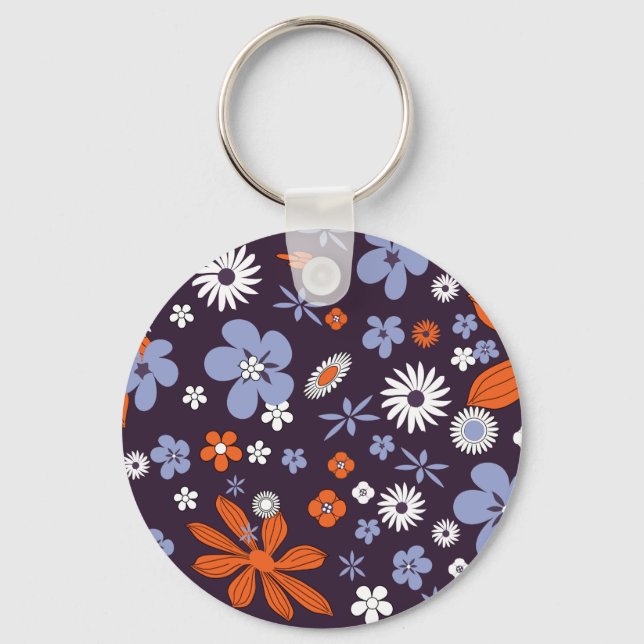Retro New Design Blommigt Indie Flower Teckning Ae Nyckelring (Framsida)