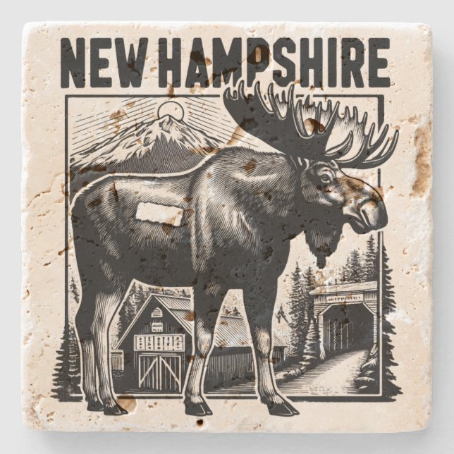 Retro New Hampshire Stenunderlägg (Framsidan)