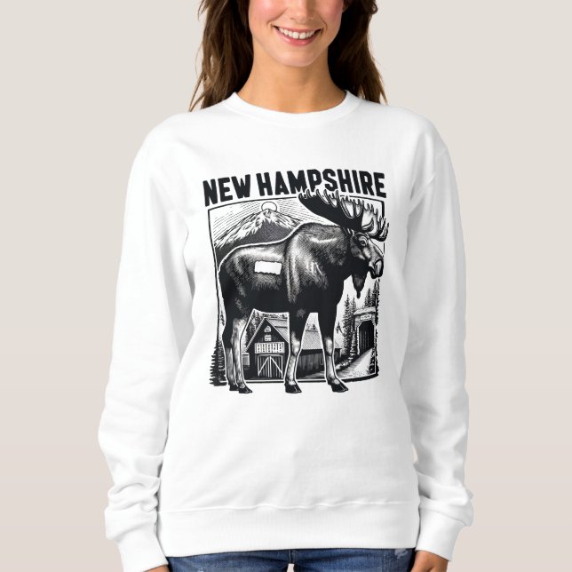 Retro New Hampshire T Shirt (Framsida)