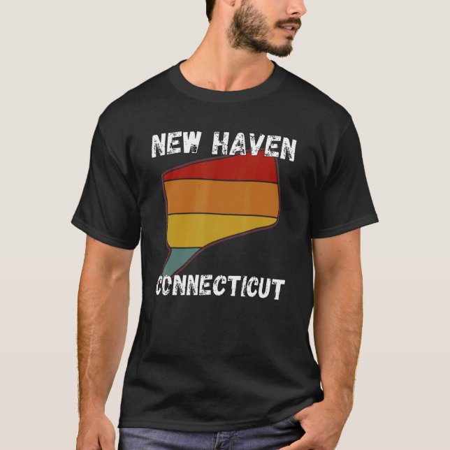 Retro New Haven Connecticut Apparel T Shirt (Framsida)