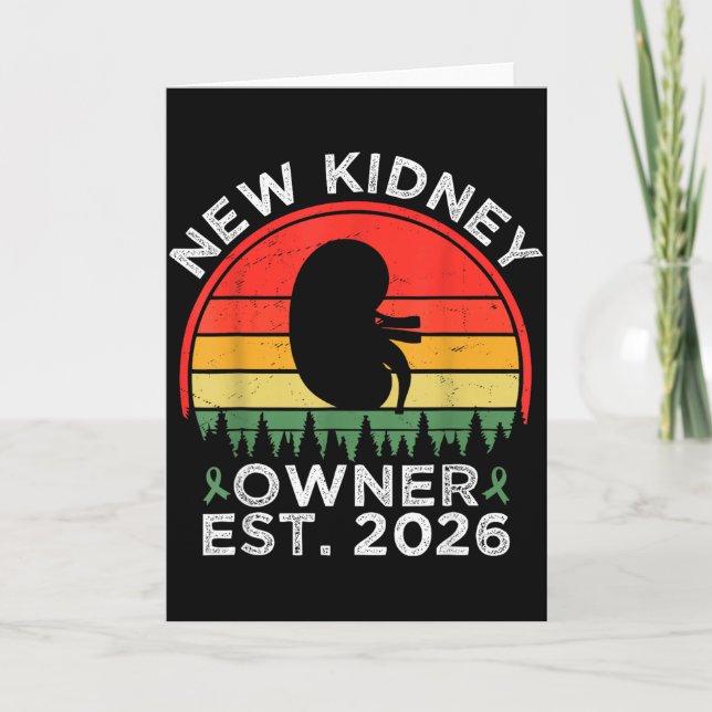 Retro New Kidney Owner Est. 2026 Kidney Transplant Kort (Framsida)