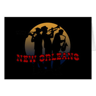 Retro New Orleans Jazz Hälsningskort
