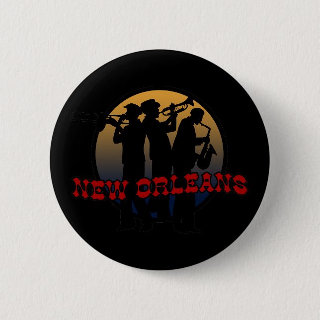 Retro New Orleans Jazz Knapp (Framsida)