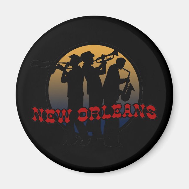 Retro New Orleans Jazz Magnet (Framsidan)