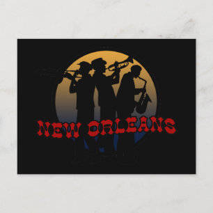 Retro New Orleans Jazz Vykort