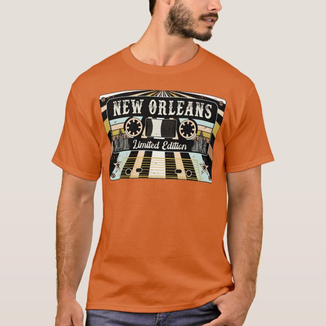 Retro New Orleans stadsflicka T Shirt (Framsida)