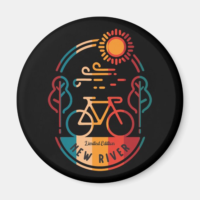 Retro New River Bike Trail Magnet (Framsidan)