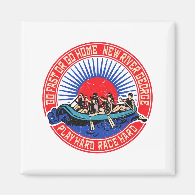 Retro New River George Rafting _1  Magnet (Framsidan)