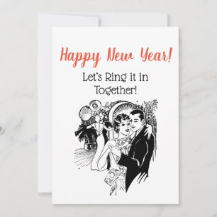 Retro New Year's Par Dancing and Art Inbjudningar
