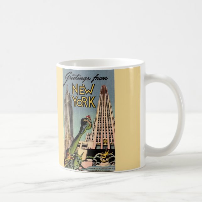 Retro New York City Hälsning Kaffemugg (Höger)